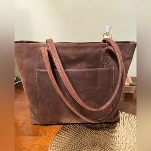 Dark Brown Leather Tote